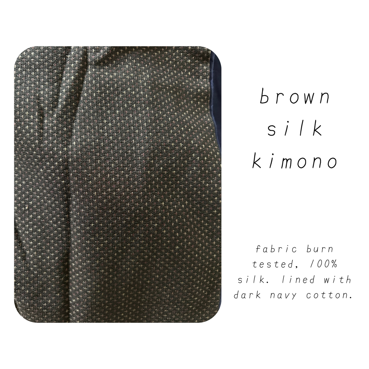 full kimono (tsumugi, 100% silk)