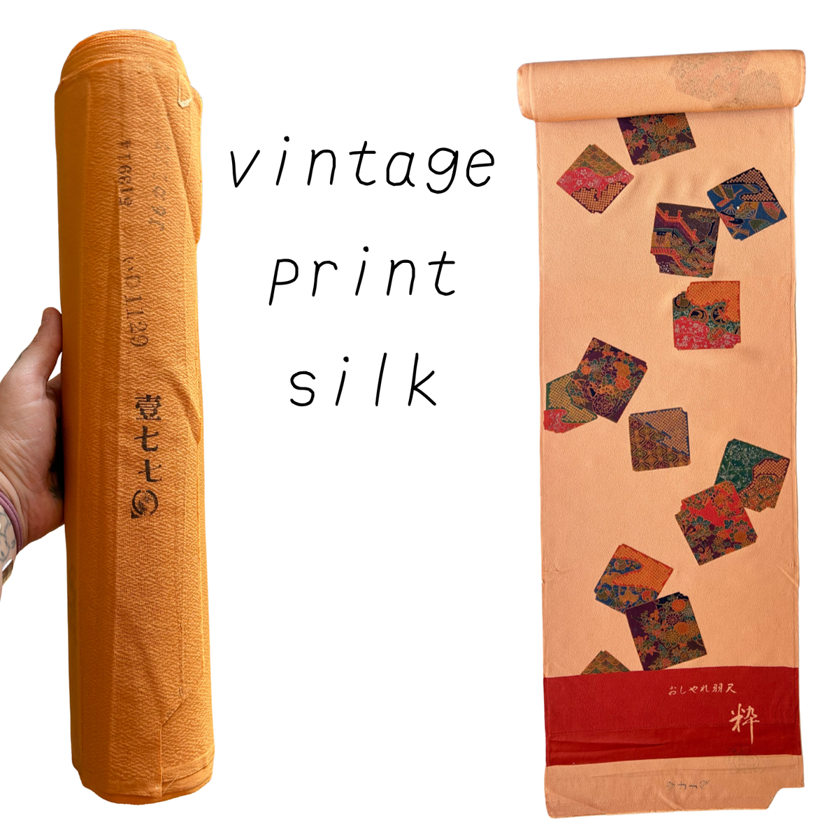 vintage print silk